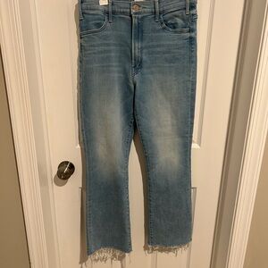MOTHER Sky Blue Cropped Jeans